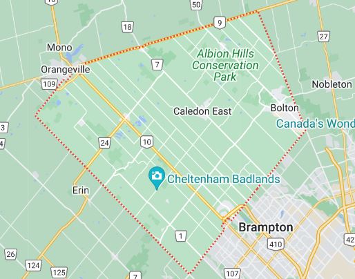 Caledon ontario map